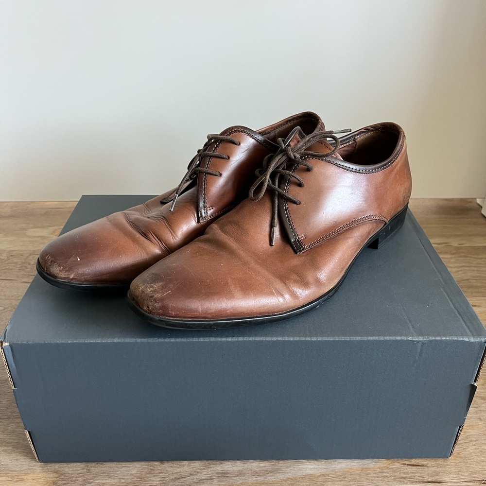 Aldo Brown Leather Men's Dress Shoes
